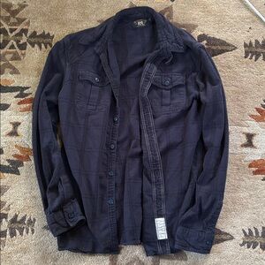 Ralph Lauren RRL Dark Navy Textured Shirt 'work shirt'